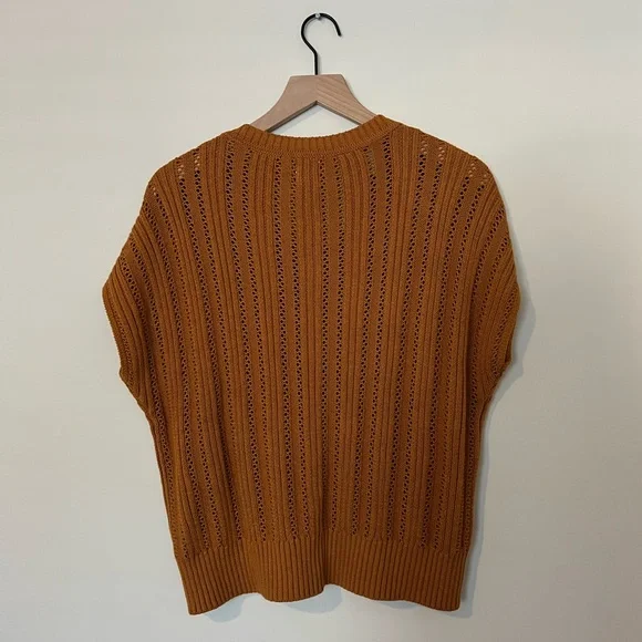[Joie] V-Neck Dolman Short Sleeve Knit Sweater Burnt Orange Rust Size Small - Picture 2 of 11